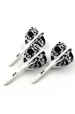 Cuesoul Rost AK5 Integrated Dart Shaft- Standard- White with Black Skulls